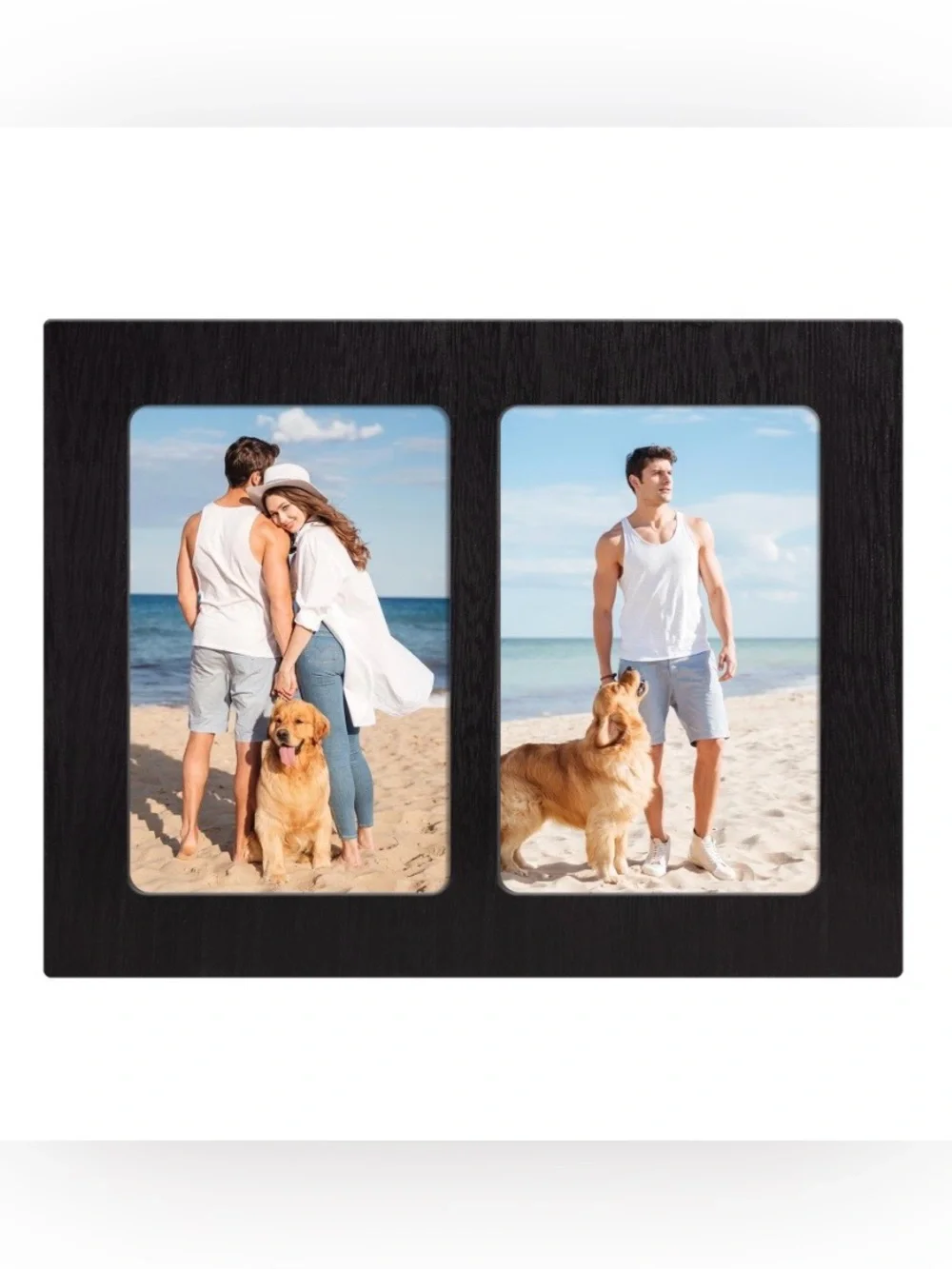 Rustic WALL DECOR Double-Display Picture Frame 11x7” - BLACK